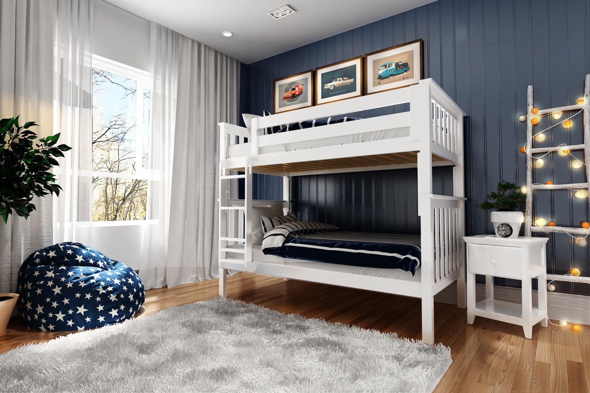 Anaya White Bunk Bed Twin over Twin